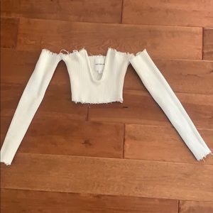 Disarrayed white crop top